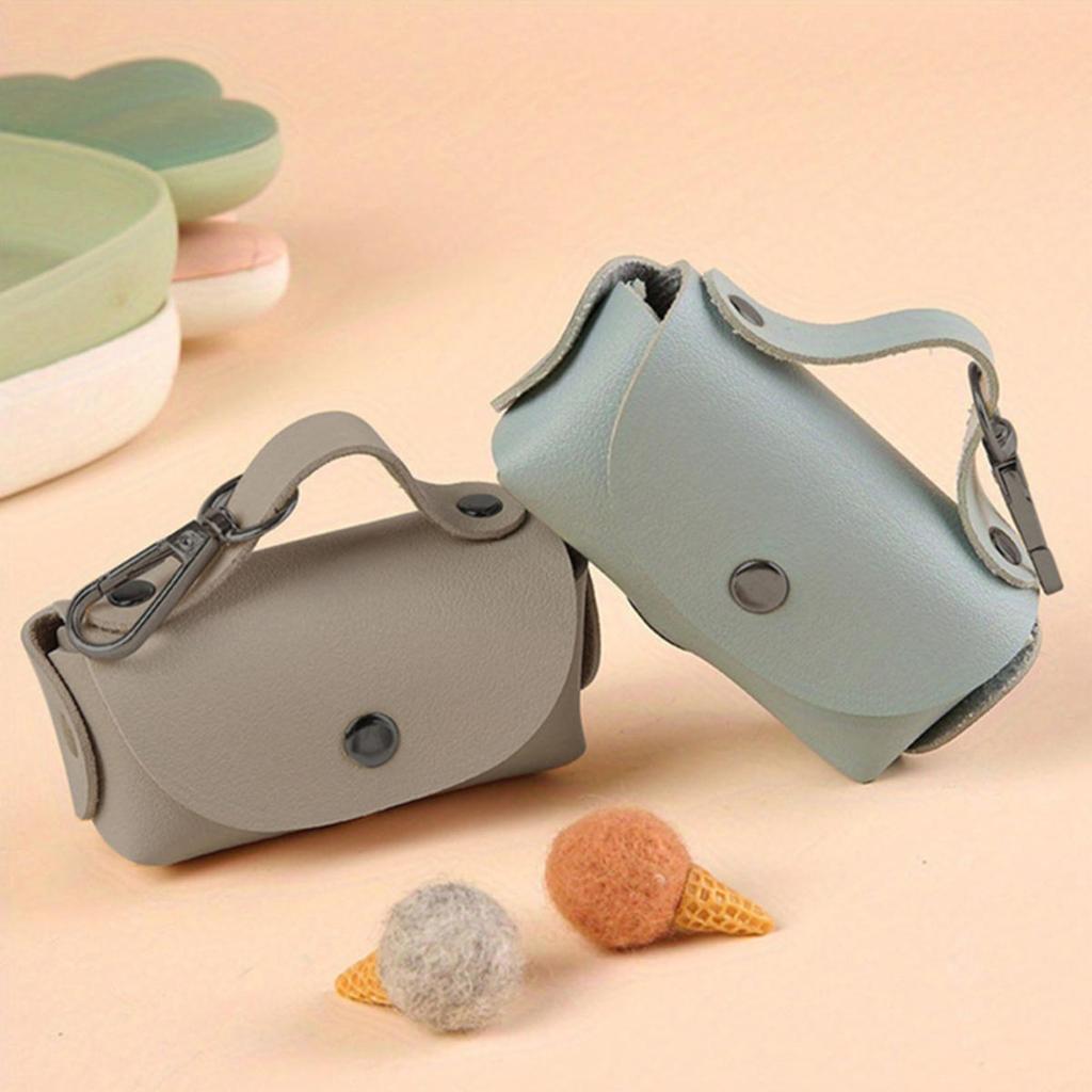 Portable Dog Poop Bag Organizer Stylish Pet Bag Holder Leather Pet Poop Pouch Holder with Dispenser for Dog Bags Pet Supplies