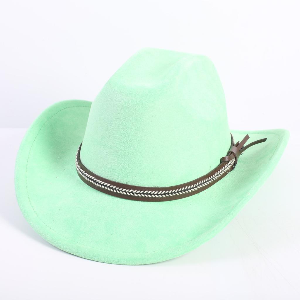 Neue Farbe Western Cowboyhut Herren und Damen Pendler Vielseitig Einfacher Stil Breiter Rand Zylinder Sonnenhut