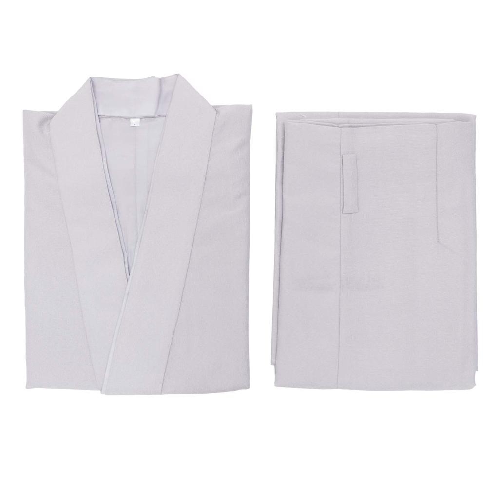 Solid Crepe White [KYOETSU] Kimono, waschbar, zweiteiliger Kimono, Ärmel, Farbe, Stoff, Damen (M, Rat)