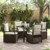 VidaXL 5 Pieces Garden Dining Set In Brown Poly Rattan 3380989