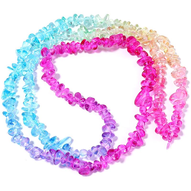 1 Strand Crystal Beads 8X5mm Colorful Irregular Gravel Glass Loose Spacer Beads For Jewelry Making DIY Bracelet Necklace Finding