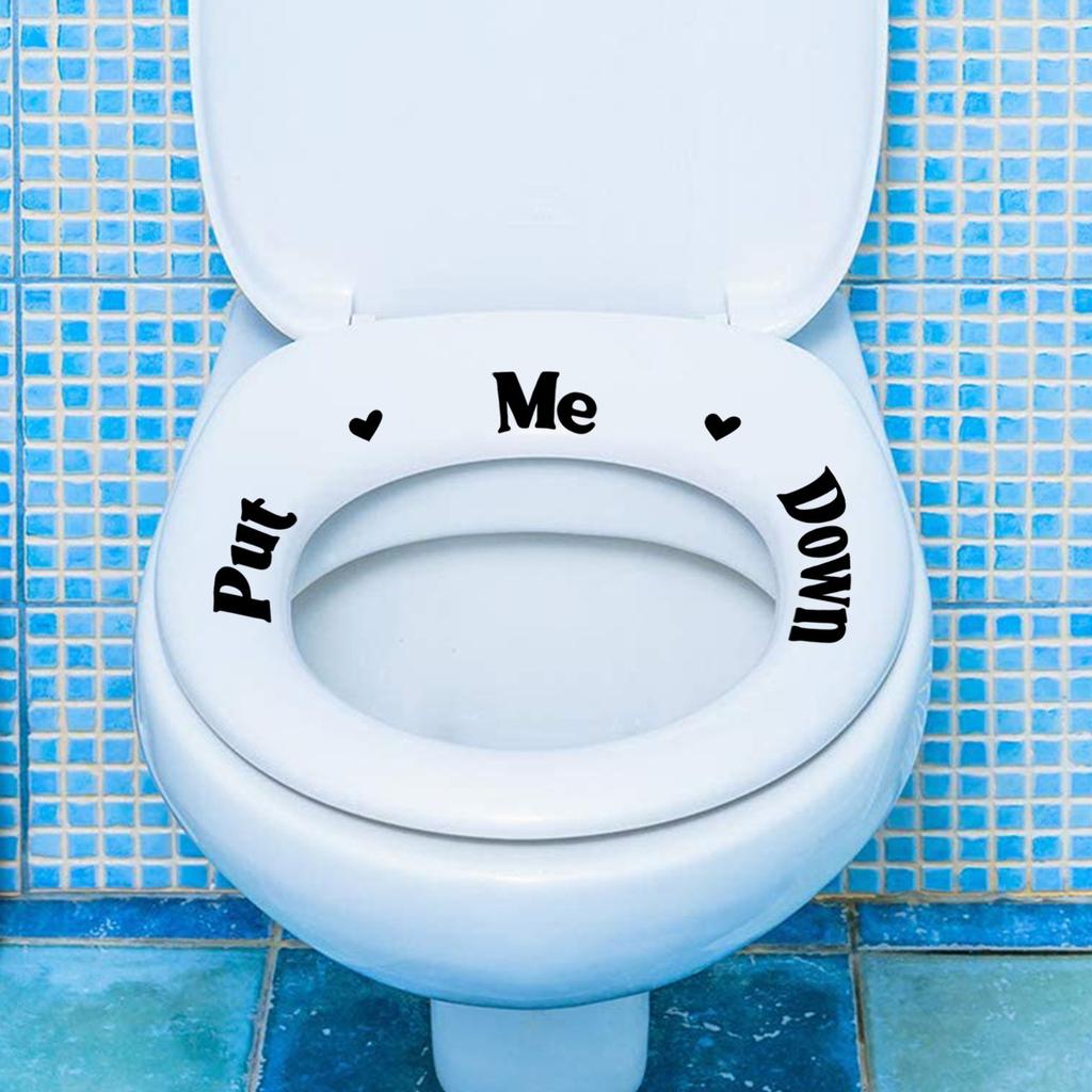 Self-adhesive Toilet Seat Stickers Easy-to-Apply Fun Slogans Bathroom Decorative Stickers Waterproof Toilet Stickers