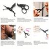 Stainless Steel Hair Scissors - Enhanced Safety Round Tip Stork Scissors for Precise Eyebrow, Nose, Beard & Ear Hair Trimming