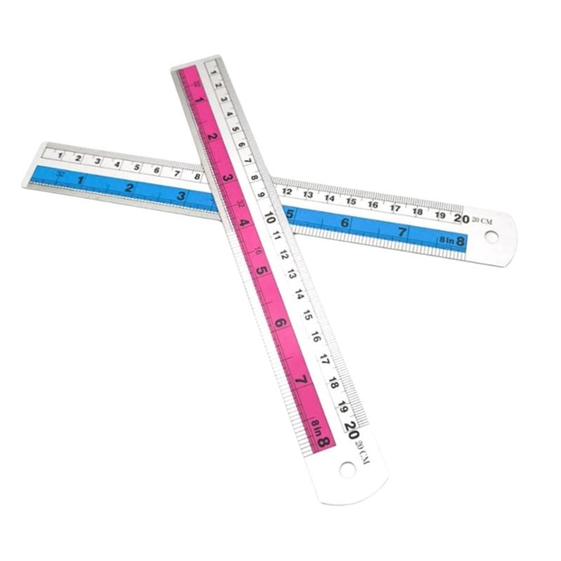 Durability Metal Ruler Straight Edges Ruler Easy Reading Measurements for School Office Crafting, Easy Reading Ruler