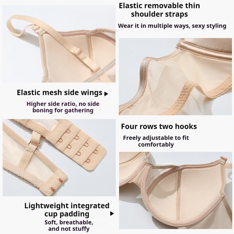 Francouzské Sexy Prádlo Malá Prsa Nevyplněný Košíček Push-up Podpůrná Podprsenka Letní Ultra-tenká Podprsenka