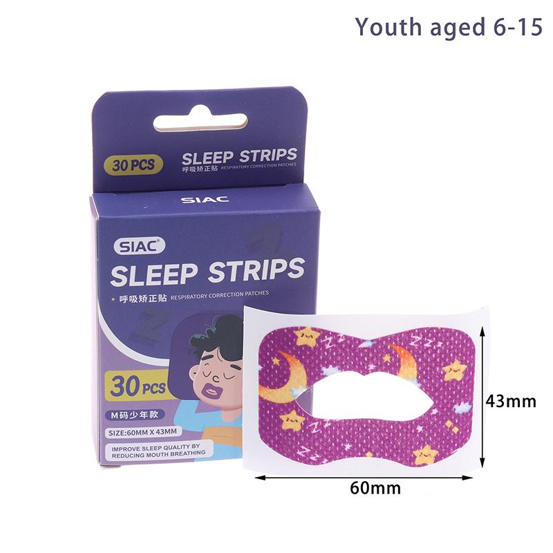 30PCS Children Anti-snoring Stickers Mouth Correction Stickers Anti-snoring Breathing Orthosis Mouth Sticker Improve Night Sleep