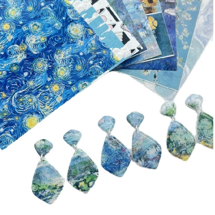 Transfer Paper for Clay Earrings Jewelry Making Paint Series Transfer Sheets Clay Transfer Paper