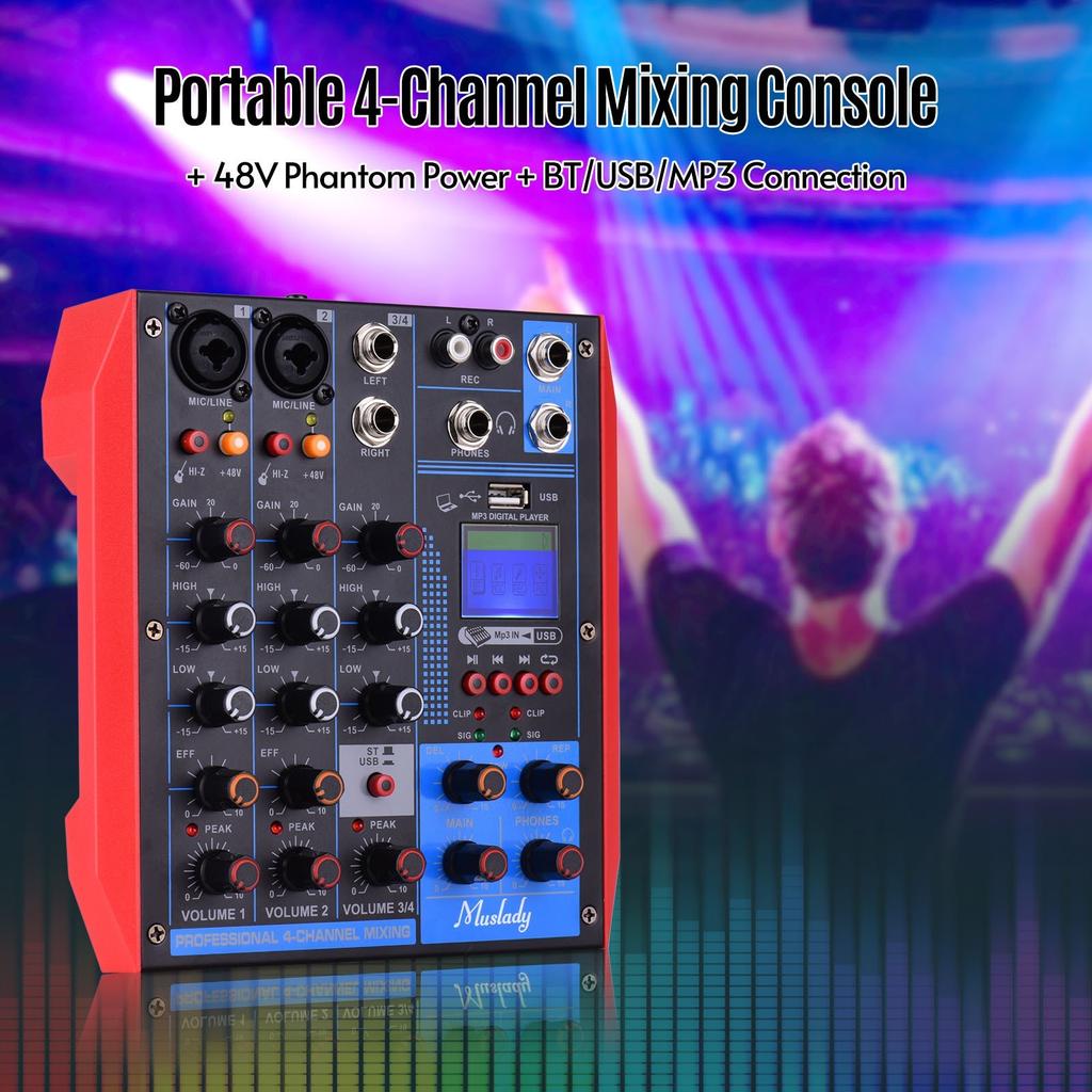 Buy Muslady AG4 Portable 4 Channel Mixing Console Digital Audio Mixer