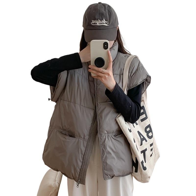 Autumn and Winter New Women's Casual Thickened Down Cotton Vest Loose Warm Vest Vest Jacket