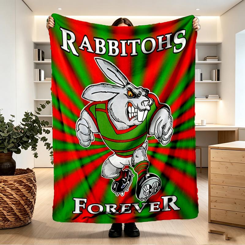 South Sydney Rabbitohs Print Blanket - Soft & Comfortable, for Bedroom, Travel, Sofa, Home Decoration - Birthday Christmas Gift for Friend