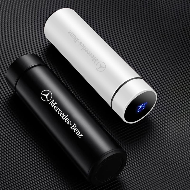WAM3 Car Stainless Steel Smart Thermometer Cup LED Temperature Display Thermos Bottle For Mercedes Benz AMG W211 W203 A B C E G E300L