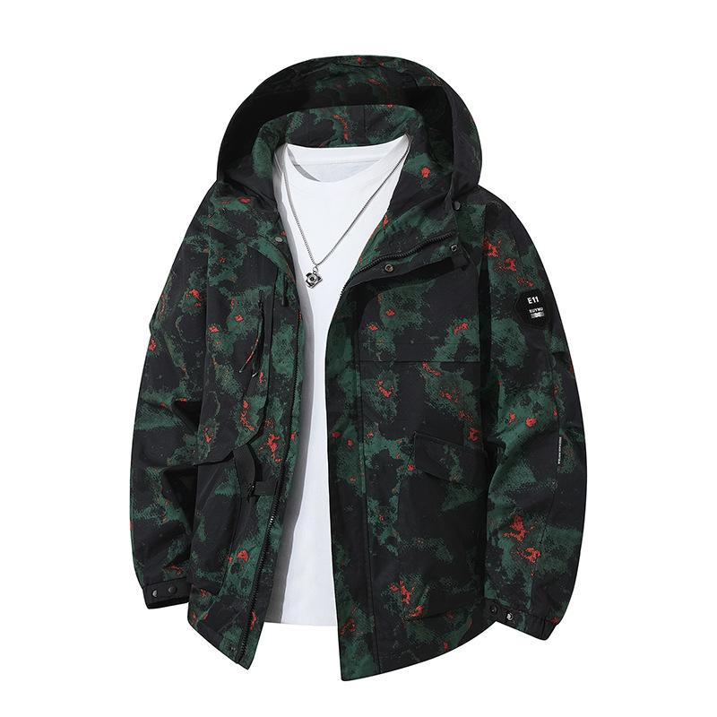 Stereometric Picture New Spring and Autumn Men's Jacket Three-dimensional Picture Workwear Outdoor Leisure Sports Hood