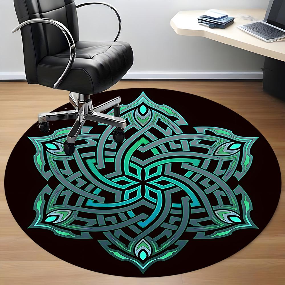1pc Mandala Pattern Office Round Area Rug, Under Office Chairs Bedroom Living Room Home Decor, Room Deco, Available in Various Sizes