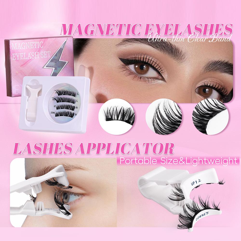 Suction Magnetic Eyelashes with Applicator No Glue Needed DIY Eyelash Extension
