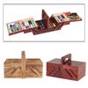 Portable Wooden Sewing Kit Box Scissors Accessories Sew Basket for Beginners