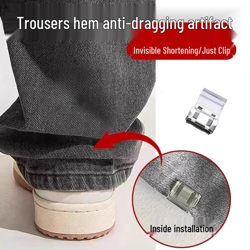 

Клипса для брюк против волочения: Невидимый подгибатель подола без шитья и пуговица для подворачивания