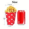50pcs Red Polka Dot Paper Popcorn Boxes, Multipurpose Snack Containers for Weddings, Birthdays, Anniversaries, Bachelor Parties