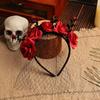 with Veil Halloween Rose Flower Headband Festiva Party Day of The Dead Headpiece  for Women