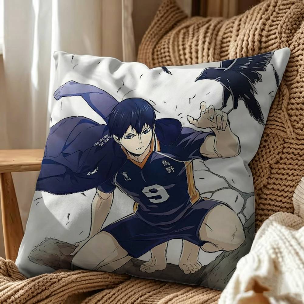 Tobio Kageyama H-Haikyuus Square Pillow Case Multi Sizes For Car Home Bedroom Decor Custom Valentine Gifts