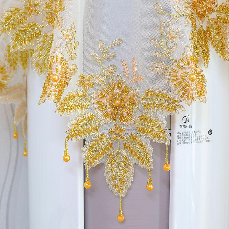 NEUE goldene Perlenblumen Stickerei Tischdeckenbezug Hochzeit Esstischdecke Küche Weihnachten Tischdekoration und Zubehör