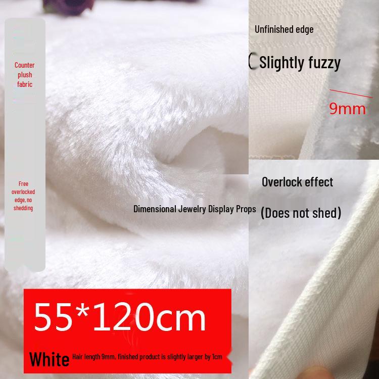 Black and White Plush Fabric Mat for Glasses, Phones, and Jewelry Display