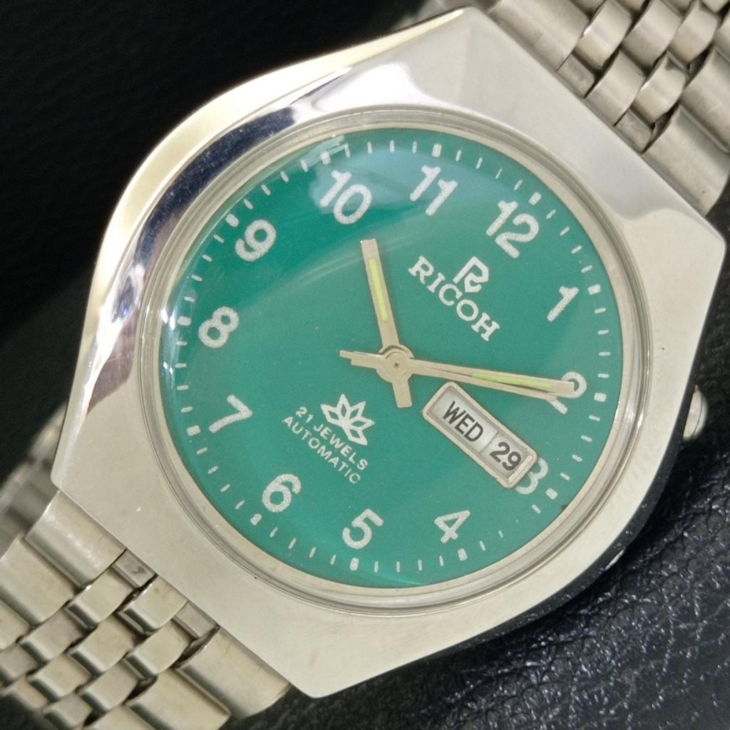 

ОРИГИНАЛЬНЫЕ ВИНТАЖНЫЕ АВТОМАТИЧЕСКИЕ ЧАСЫ RICOH R31 ЯПОНИЯ МУЖСКИЕ ЗЕЛЕНЫЙ ЦВЕТ ЦИФЕРБЛАТА a500607-5 R153-a500607