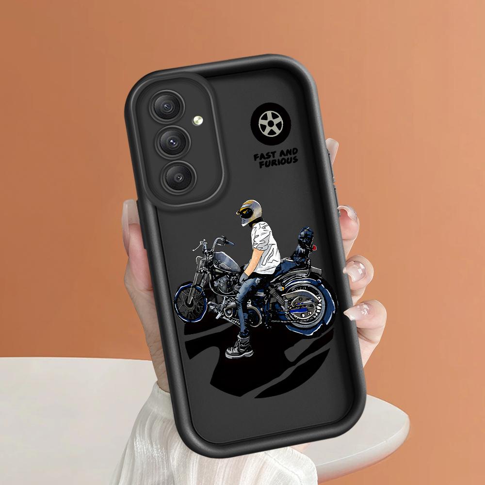 Soft Silicone Square Ladder Printing Pattern Phone Casing Full Cover Camera Shockproof Protection Rubber Case for Samsung