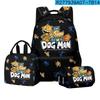 Detective Dog Man Student School Bag Backpack Lunch Bag Pencil Bag Three-Piece Set