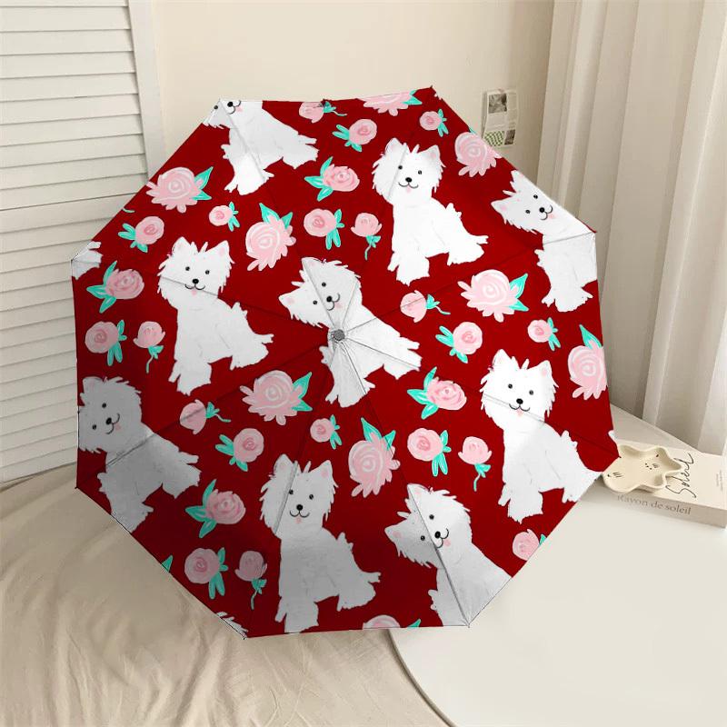

1PC Dog Floral Umbrella-8-Rib Reinforced, Automatic Open, Lightweight & Durable, Fashion Accessory for Outdoor-L0330