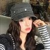 Y2k Rivet Peaked Cap Cotton Equestrian Hat Personality Rivet Flat Top Hat  Travel