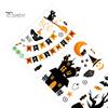 Holiday Glass Decoration Stickers 4 Sheets Halloween Electrostatic Stickers, Cartoon Pumpkins Castle Bats Window Easy Remove Clings PVC Waterproof