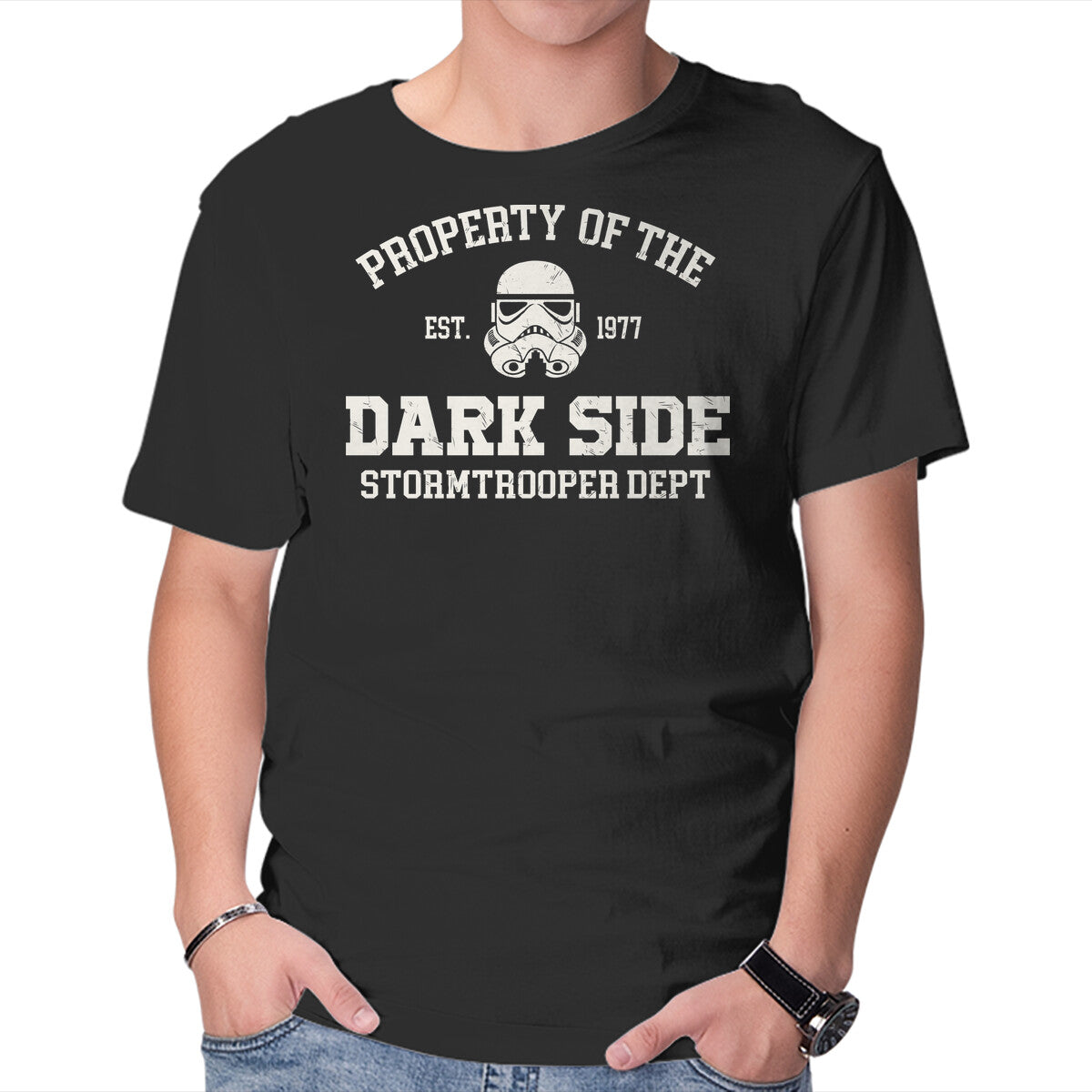 Unisex Crew Neck T-Shirt Property Of Dark Side Graphic Short Sleeve Casual Tee XXL