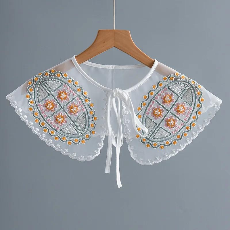 

Новый стиль ручной работы из бисера, поддельный воротник, шаль для женской рубашки, платье, накидка на плечи, маленькая накидка, декоративный женский поддельный воротник