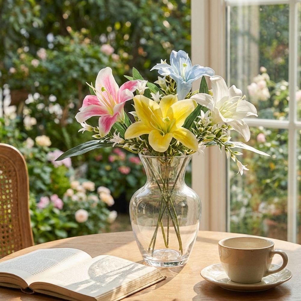 Real Touch Simulated Flower Handmade Silk Fake Bouquets Artificial Flower Branch  Window Display