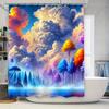 Fantasy Mermaid Shower Curtain Moonlight Whimsy Bathroom Decor Unique Artistic Wall Hanging for Girls Bathrooms Printed Customiz