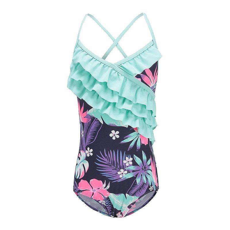 Girls' Summer Quick-Dry Printed Swimwear - Sling Swimsuit for Children