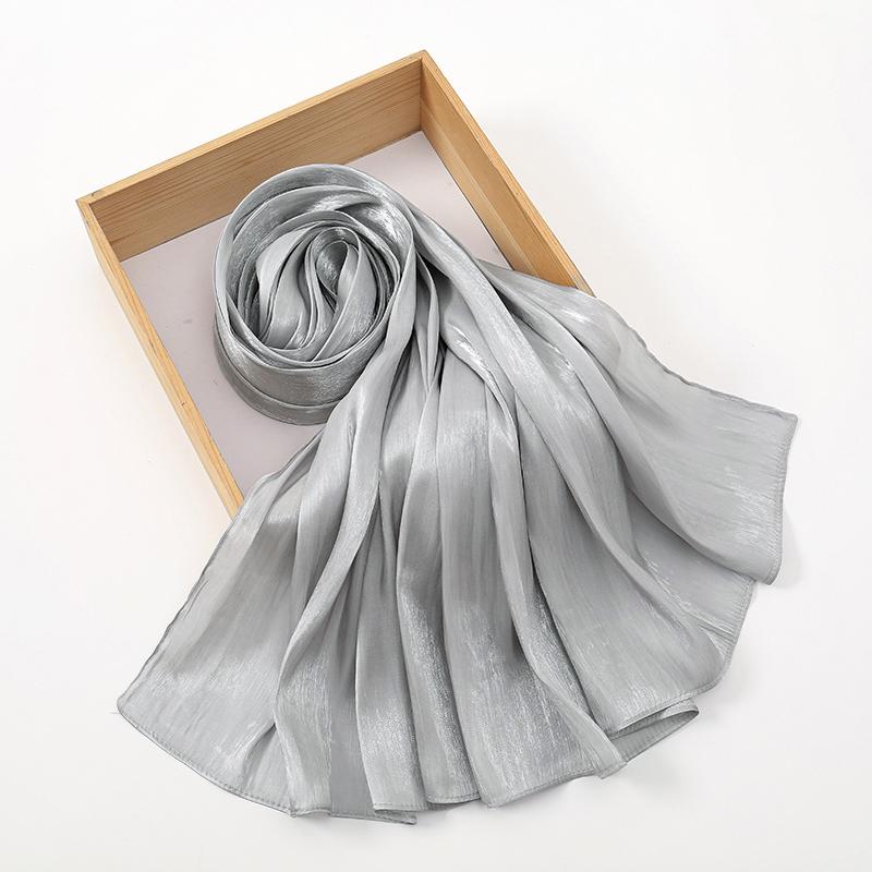 Premium Shimmer Silk Satin Hijab Scarf Women Luxury Solid Color Plain Hijab Shiny Shawl Silk Feeling Stain Wraps Shiny Stoles