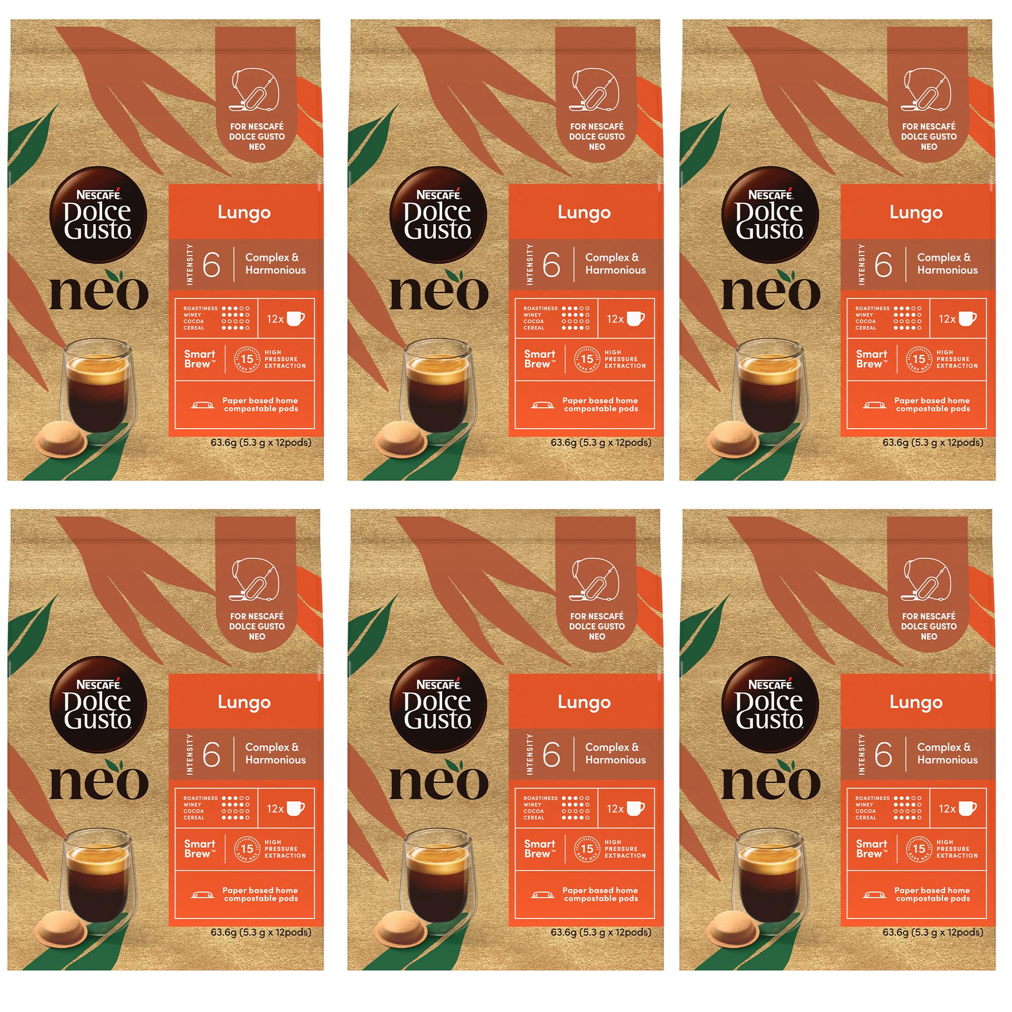 

Капсулы Dolce Gusto Neo Lungo капсулы x 6 Черный кофе Nescafé (12 сумок),