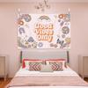 Groovy "Good Vibes Only" Tapestry, Calming Wall Art with Retro Flowers, Mushrooms & Disco Balls, Ideal for Home & Teen Spaces