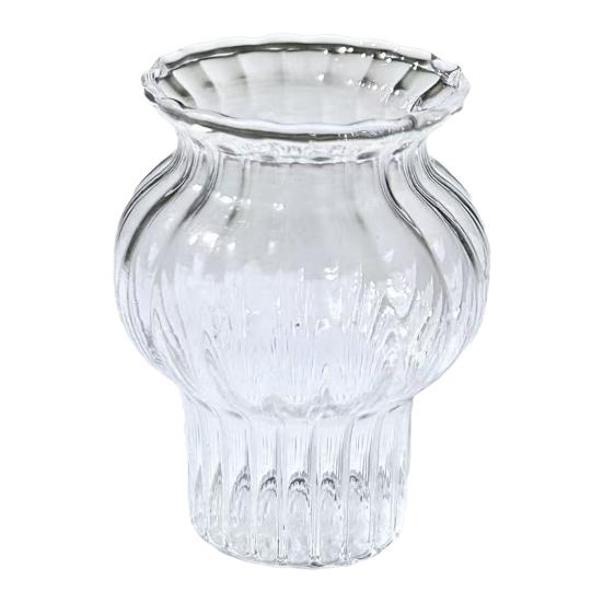 Yousheng Mini Glass Flower Figurine Handmade Faux Crystal Transparent Flower Bouquet Collectible Hand Blown Table Ornament for Mother's Day Birthday