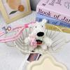 Chaveiros de boneca de cachorro pequeno de pelúcia, animal de desenho animado, filhote de cachorro peludo, presente de aniversário para crianças