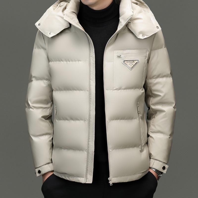 

Мужская короткая блестящая пуховая куртка со съемным капюшоном - Зимняя коллекция 2024 XXXL