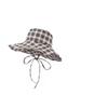 Sun Hat With Wide Brim And Grid Printing Design For Sun Protection Outdoor Casual Summer