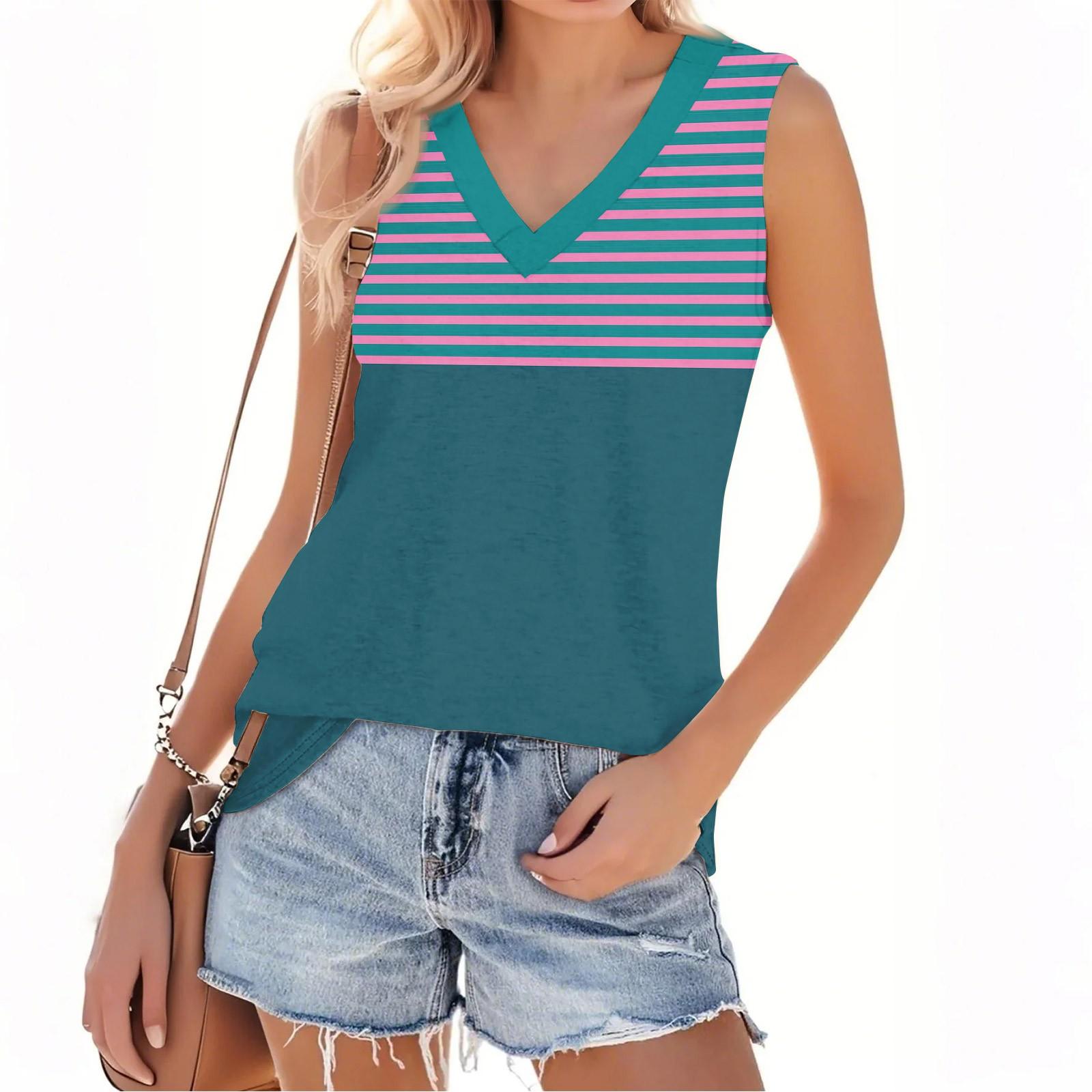 

Жіноча мода повсякденний щоденний універсальний смугастий текстурований приталений літній жилет XXXL