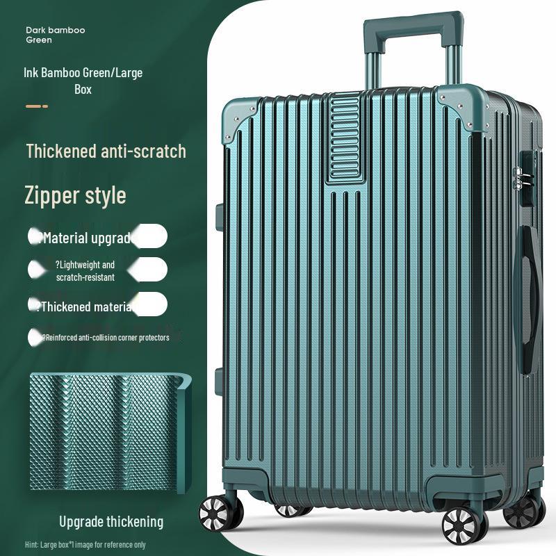 32-Inch Large Capacity Trolley Suitcase with Universal Wheels - Durable Leather Design for Men and Women