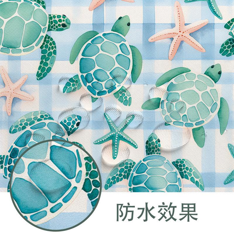 Turtle Series Digital Printing Bathroom Four-Piece Bathroom Non-Slip Mat U-Mat And Bathroom Set