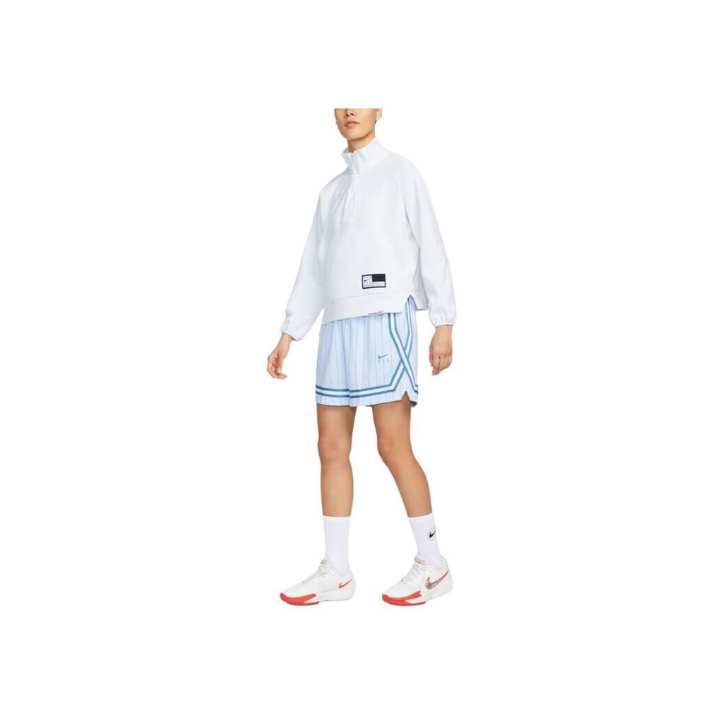 Nike Pantaloni da basket da donna versatili Fly Crossover Dri-Fit ad asciugatura rapida confortevoli con lacci viola-blu grigio fumo-blu FZ5511-423