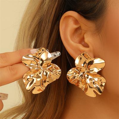 Retro Exaggerated Metal Irregular Earrings For Women