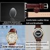 Men's Brown Leather Strap Quartz Analog Watch Waterproof Classic Casual Lightweight Date Display