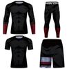 Mens 4-Piece Sportswear Set: Quick-Dry Running Gym Workout Outfit Outdoor Jogging Fitness Training